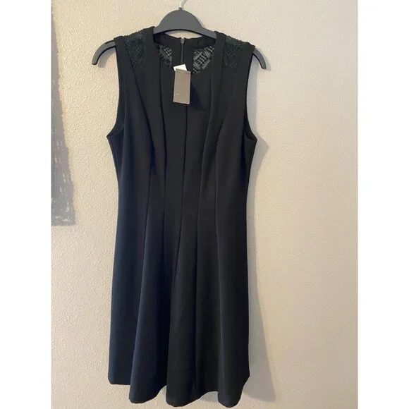 Anthropologie Heartloom Dress Medium M 6 8 Crochet Back Stretch A Line NWT $198 - Picture 6 of 7